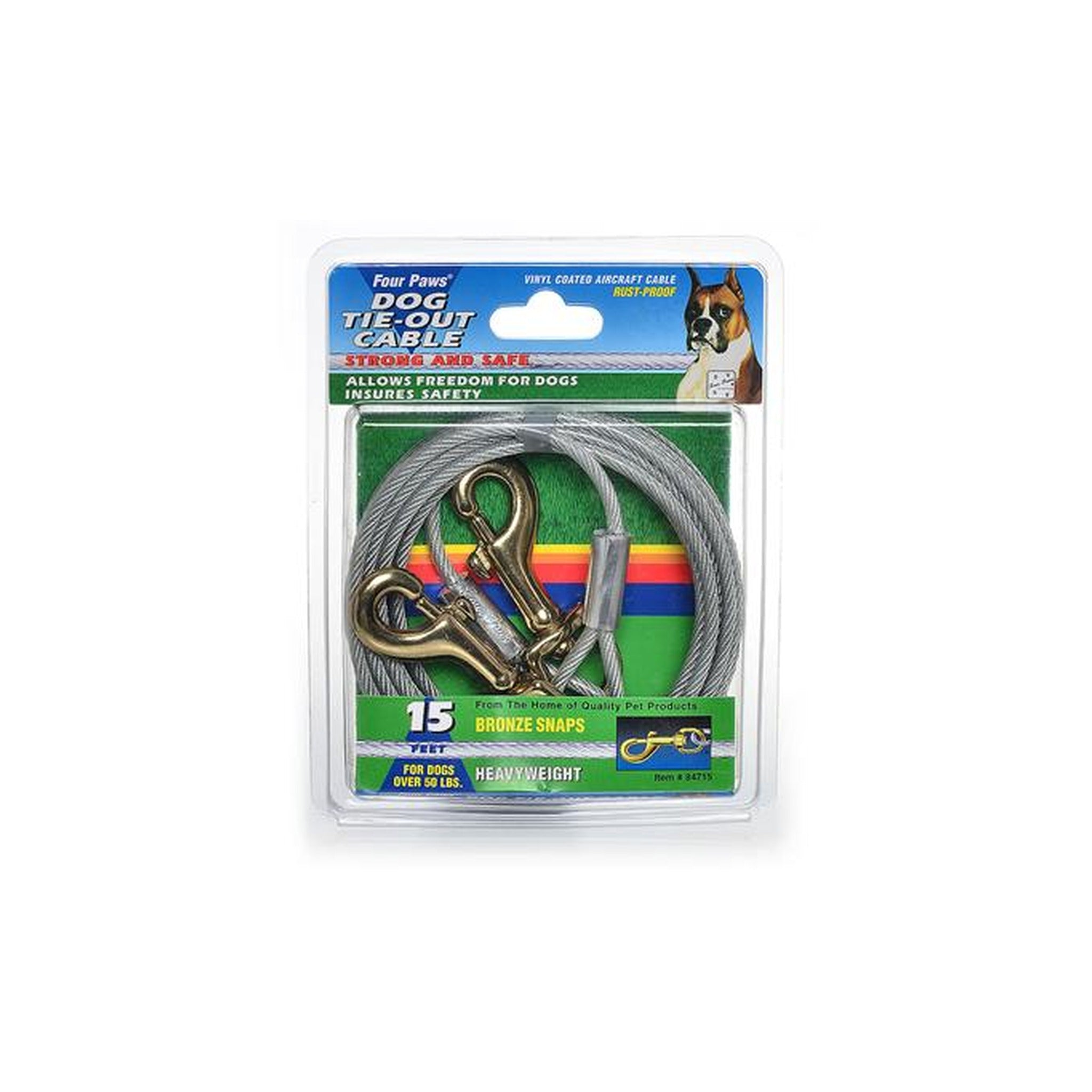 Tie Out Cable 15ft Heavy / Silver